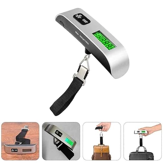 Digital Luggage Scales, Portable Digital Hanging Scale，110 Lbs Digital Hanging Luggage Scale with Backlight for Travel, Rubber Paint Handle Weighing