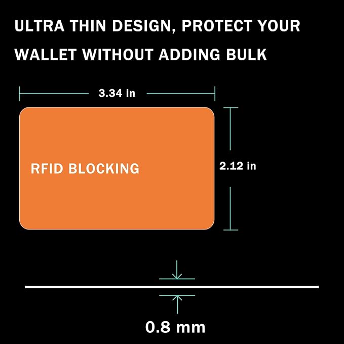RFID Blocking Card - 3 Pack, Contactless NFC Credit Card ID Protection Safe Bank Card Passport Entire Wallet Purse Shield Protector Blocker Guard (Pack of 3, Orange)