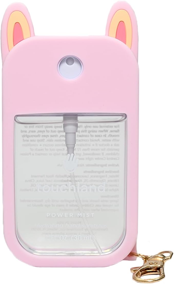 Silicone Case Compatible with Hand Sanitizer Spray, Protective Case with Keychain for Power Mist (Fit for 1 FL OZ), Hand Sanitizer Spray Accessory