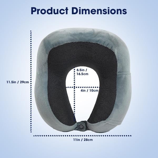 Wolf Essentials 4-Piece Memory Foam Neck Pillow Travel Set – Ergonomic Neck Support Pillow with Eye Mask, Earplugs & Mesh Carrying Case – Comfort for Airplane, Train, or Road Travel