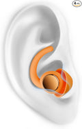 Ear Plugs for Sleeping - Noise Reduction Soft Silicone Earplugs, 2 Pairs Reusable Hearing Protection Earplugs for Noise Sensitivity, Sleep,Snore,Travel,Sound Reduction Noise Cancelling - Orange