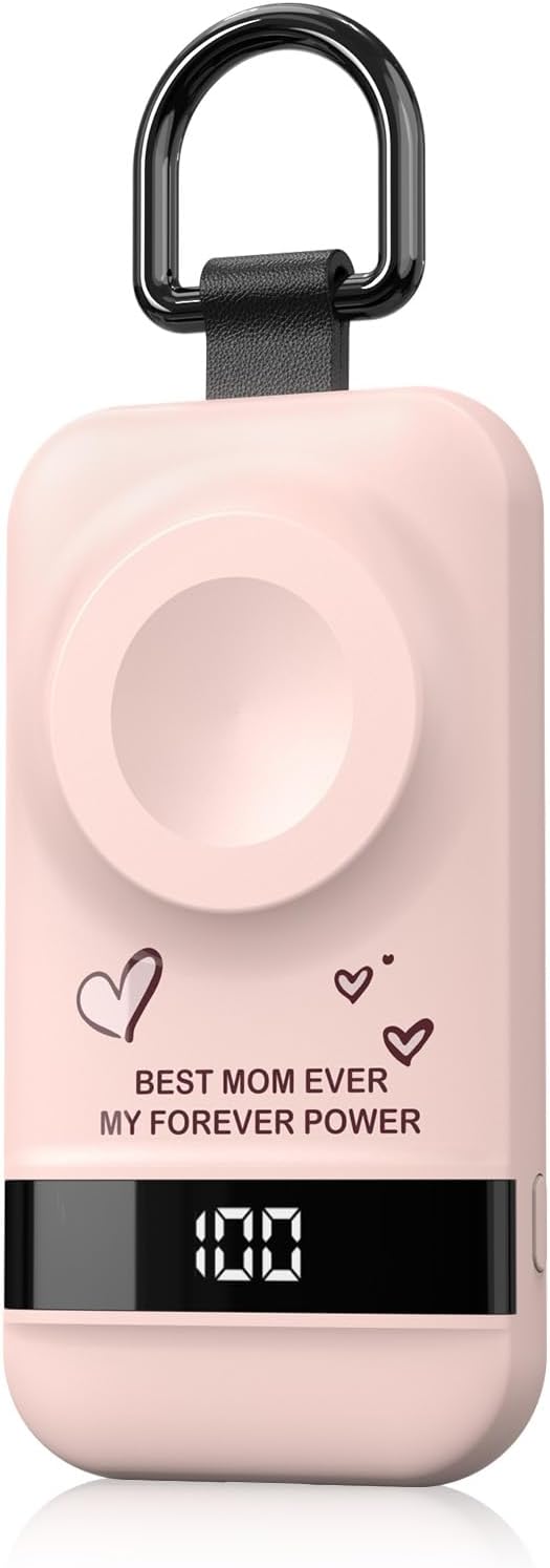 5W Fast Portable Charger for Apple Watch, 2500mAh iWatch Charger for Apple Watch Series 11 1-10/Ultra 3 1-2/SE 3 1-2, Mothers Gifts for Mom from Son Daughter (Pink-Mom)