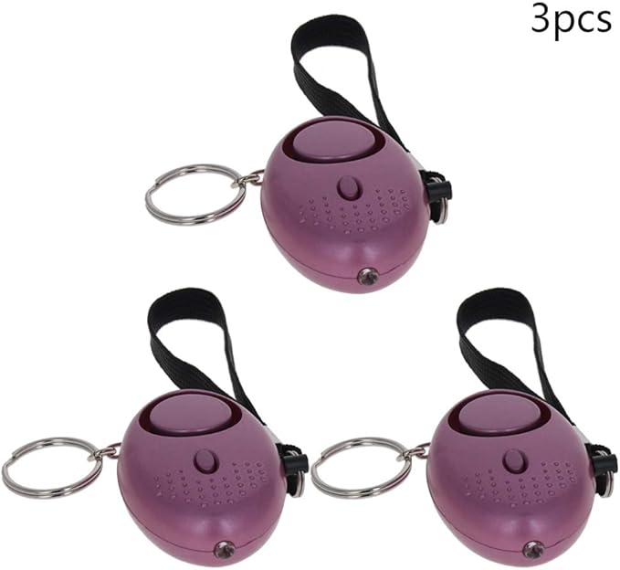 Othmro Safe Sound Personal Alarm 3 Pack 120DB Personal Security Alarm Keychain with LED Lights, Emergency Safety Alarm for Women, Men, Children, Elderly Purple