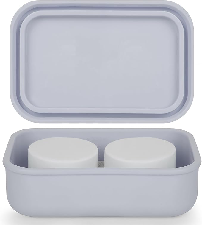 Leak Proof Travel Soap Case,Large Silicone Travel Soap Holder,Portable Soap Box with Drainage Layer,Bathroom Shatter Proof,Suitable for Travel, Bathroom, Camping, Gym(Light Gray)