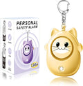 Personal Safety Alarm Keychain, 130dB Loud Siren with LED Light, Cute Cat Design Security Device for Women, Children, Elderly