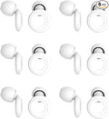 6 Pairs Soft Silicone Earplugs Reusable Noise-Reducing for Concerts, Sleep, Focus, Travel, Adjustable Size 28dB (SNR) Noise Reduction White