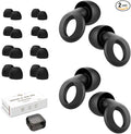 Ear Plugs for Sleeping, 2 Pairs Ear Plugs for Sleeping Noise Cancelling, 35dB Reusable Silicone Earplugs for Noise Reduction, Sleep, Work, Hearing Protection, Concert and Snoring, Black