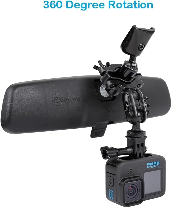 PellKing Rear View Mirror Holder Suction Cup Kit for Insta360 X5/X4/X3/X2/X,360 Rotation Ball Head Rear View Holder Suction Cup Mount Kit Compatible with Insta360 X5/X4/X3,GoPro 13,12,etc Series