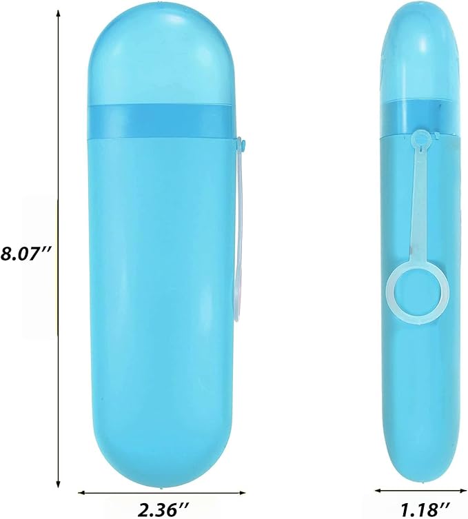 2 Packs Toothbrush Travel Case, Portable Toothbrush Case with Ventilation Hole for Travel, Plastic Toothbrush Holder Travel Size for Business Trip, School, Camping, Home - Purple+Blue