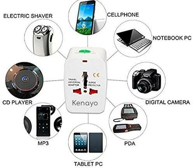 Worldwide Universal Power Adapter, All-in-One International Travel Plug Converter for USA, EU, UK, France, Italy, Australia, India - Portable Wall Charger Plug