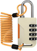 Ski Lock, Small Combination Lock with Retractable Cable (36in), Combo Cable Padlocks for Outdoor Use, Snowboard, Travel Luggage, Suitcase, Backpack, Bike, Motorcycle Helmet (Golden)