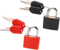 2 Pack TSA Approved Luggage Locks - Suitcase Padlocks with Keys, Travel Baggage Locks for School Gym Lockers, Laptop Bags & Outdoor Gear (Red + Black)