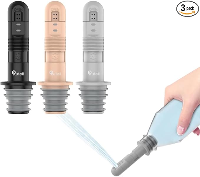 Portable Bidet Sprayer, Adjustable Water Flow, Handheld, Powerful Spray, Fits Bottleneck 21-25mm Water Bottles - Ideal for Women & Children - ABS Material