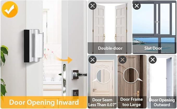 4 Pack Home Security Door Reinforcement Lock Child Proof High Security Door Lock Front Door Locks for Kids Safety Withstand 800lbs Door Latch Lock Christmas Gifts Stocking Stuffers for Men Women