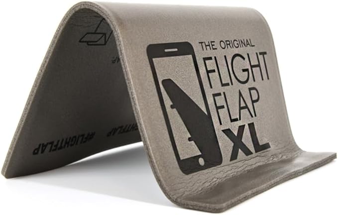 Flight Flap Airplane Tablet Holder, Flexible Cell Phone and Tablet Holder Extra Large, Folding Cellphone Stand for Desk, Kindle, Bed, Airplane Gadgets Long Travel Essentials (Gray)