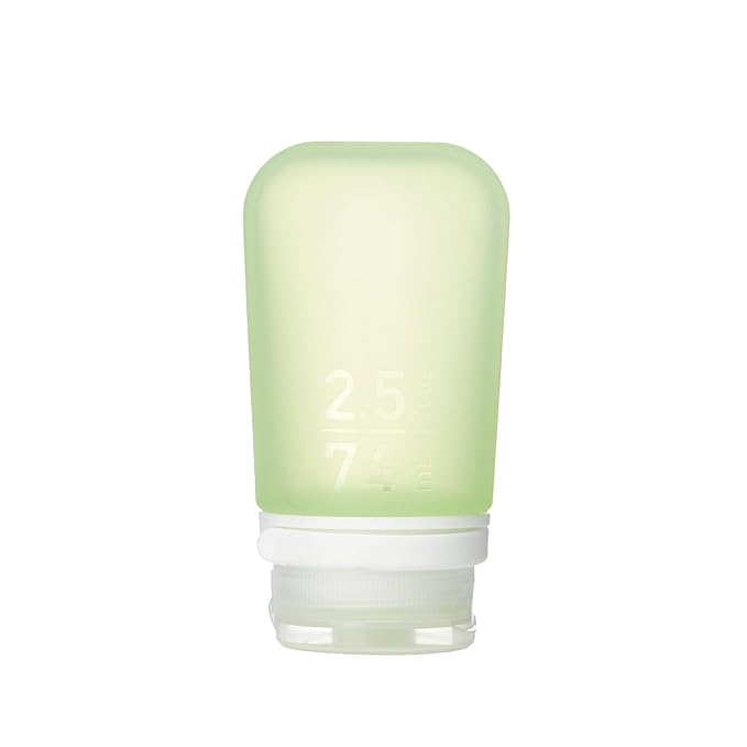 humangear GoToob+ (Medium) | Refillable Silicone Travel Bottle | Locking Lid | Food-Safe Material | Green, Medium (2.5 fl.oz.; 74ml)