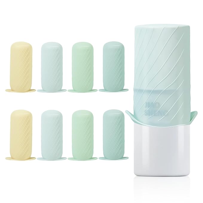 Mrsdry Bottle Covers for Travel, Leak Proofing, Travel Size Container Silicone toiletry sleeves, Leak Locks Travel Accessories for Shampoo Wash Body Bottles and other beauty and personal care(8pcs)