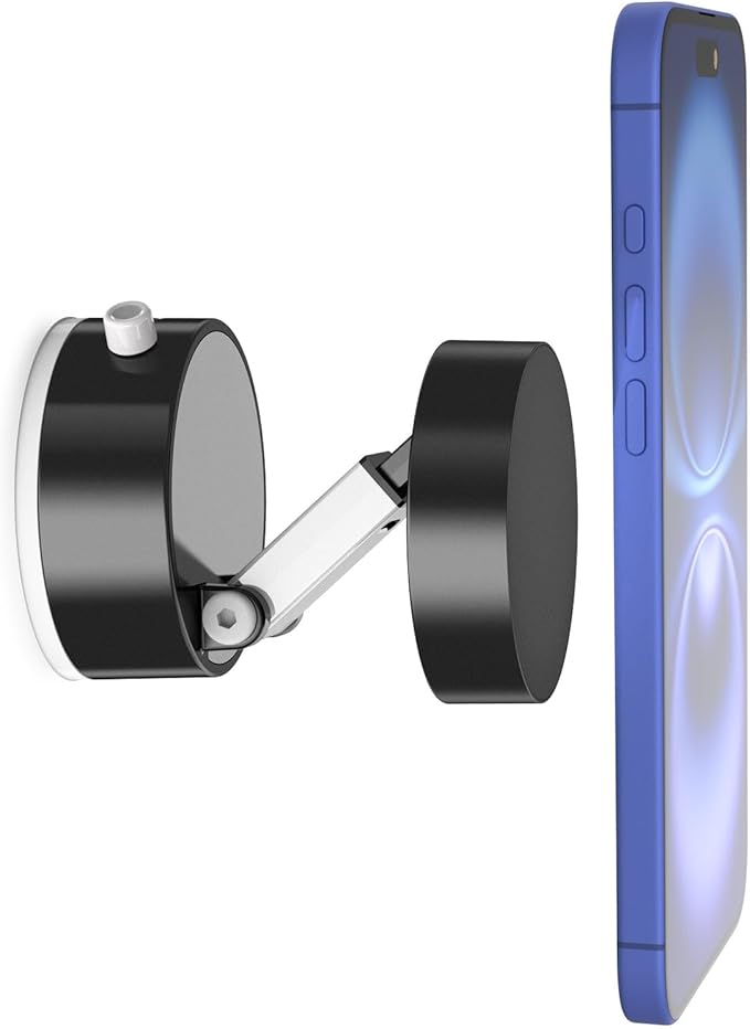 Quyee Upgraded for Magsafe Suction Cup Phone Mount/Shower Phone Holder Airplane Travel Vacation Essentials Magnetic Mirror Phone Mount for Women Men Gifts Tiktok Content Creator Must Have Accessories