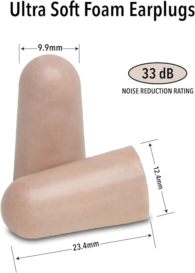 Mack's Ultra Soft Foam Earplugs, 100 Pair - 33dB Highest NRR, Comfortable Ear Plugs for Sleeping, Snoring, Travel, Concerts, Studying and Loud Noise | Made in USA (Pack of 4)