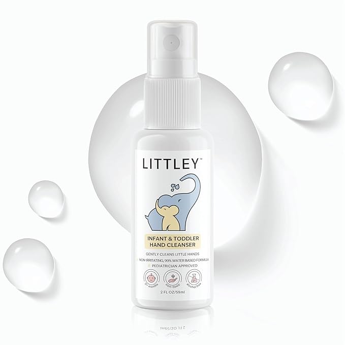 Littley Infant & Toddler Hand Cleanser | Alcohol-Free HOCl Spray for Delicate Skin | Fragrance-Free Formula | Gentle & Convenient Hand Mist | Portable Travel Size | 2 oz