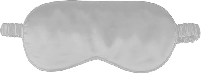 1 Pack Sleep Mask, Silk Eye Mask with Elastic Strap, Blindfold, Soft Silk Sleeping Mask for Girls, Women, Men (Silver)