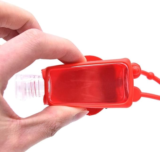 Red Strawberry Empty Travel Bottle Hand Sanitizer,Cartoon Hangable w Cover Silicone Refillable Bottle Cosmetic Container for Hand Soap Holder Refillable Portable Travel Containers