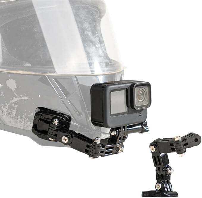 SUREWO Motorcycle Helmet Chin Mount Kits Compatible with GoPro Hero 13 12 11 10 9 8 7 6 5 Black,DJI Osmo Action 5 pro/4/3/2/AKASO/Campark/YI Action Camera,Insta360 Camera and More
