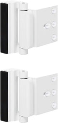 2 Pack Reinforcement Locks with 8 Screws, Childproof Night Lock Withstands 800 Lbs White