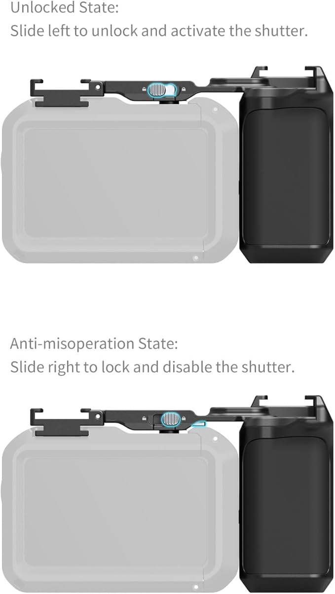 SmallRig Handle for DJI Osmo Action 6, Street Photography Side Grip with Shutter Button & Cold Shoe, Compatible with SmallRig Action 6 Cage 5887/5888, Wrist Strap Included for Street Photography-6259