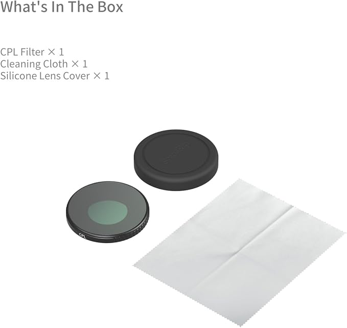 SmallRig CPL Filter for DJI Osmo Action 6, Circular Polarizer Lens with Silicone Cover & Cleaning Cloth, Reduces Glare & Reflections for Water Sports and Outdoor Action Camera-5966