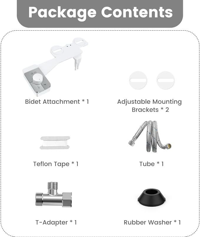 Bidet Attachment for Toilet Ultra-Slim Bidets for Existing Toilets, Non-Electric Bidet Toilet Seat Self-Cleaning Retractable Nozzles Badays for Toilets, Quick & Easy Installation Bedets