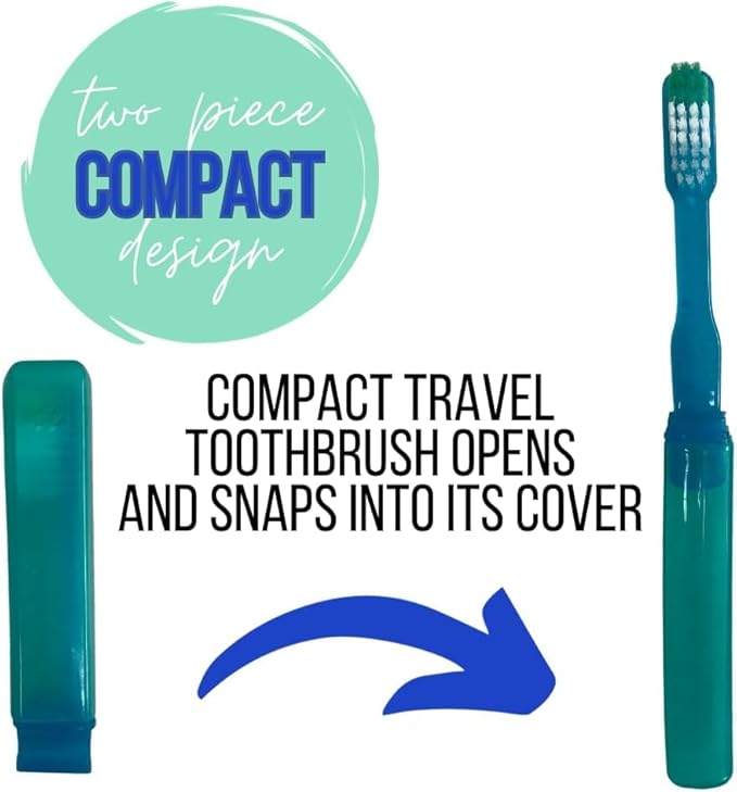 Dental Travel Kit with Toothbrush, Travel Sized Toothpaste, Mouthwash and Floss in a Reusable Zipper Pouch (TSA Approved)