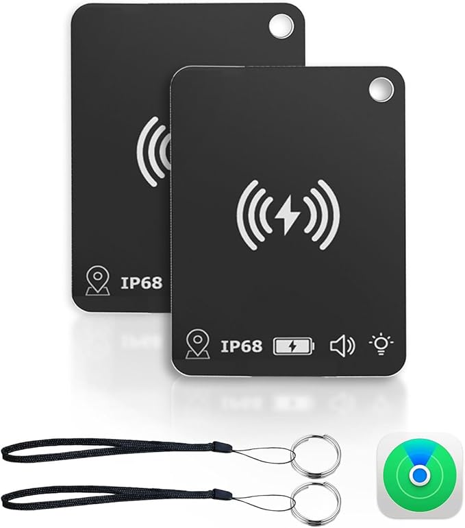 Air Tracker Tag (iOS Only) Wallet Tracker Works with Apple Find My, Rechargeable Smart Tag Key Finder Locator with Sound, Item Finders for Key, Wallet, Luggage, Backpack, Suitcases, Passport