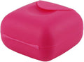 2 Pcs Small Size Plastic Soap Case Holder Container Box Home Outdoor Hiking Camping Travel,2.75 * 2.75 * 1.65 inch Rose