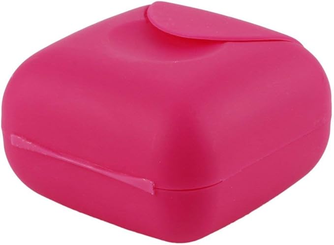 2 Pcs Small Size Plastic Soap Case Holder Container Box Home Outdoor Hiking Camping Travel,2.75 * 2.75 * 1.65 inch Rose