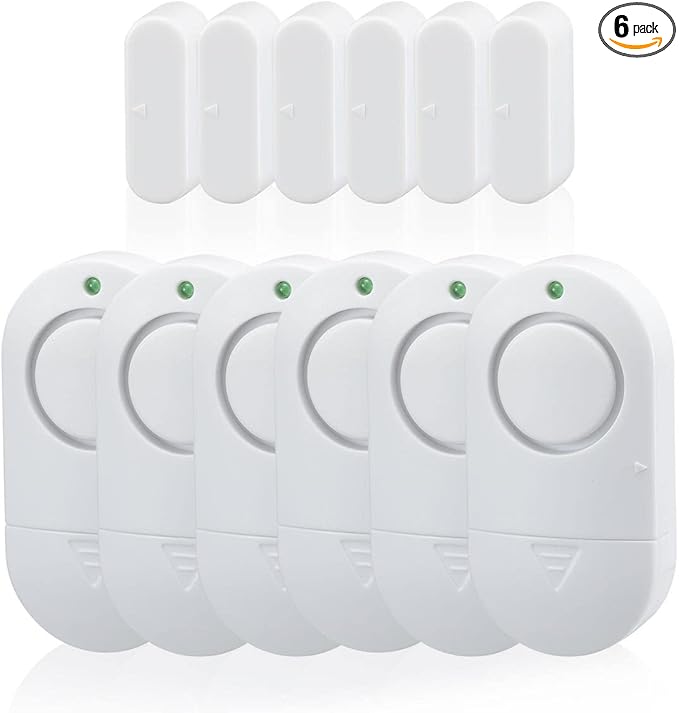 Door Window Alarm, Toeeson 120 DB Window Chime Alarms for Home, White Door Alarms for Kids Safety
