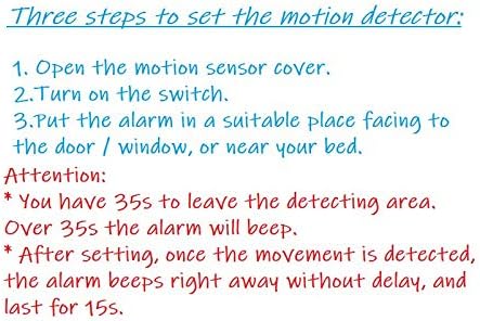 Portable Mini Motion Detector Alarm + 120DB Ear-Piercing Siren + SOS LED Light, Hotel Door Room Security Device for Female Women Kids Life Safety While Travelling Alone 2-Pack