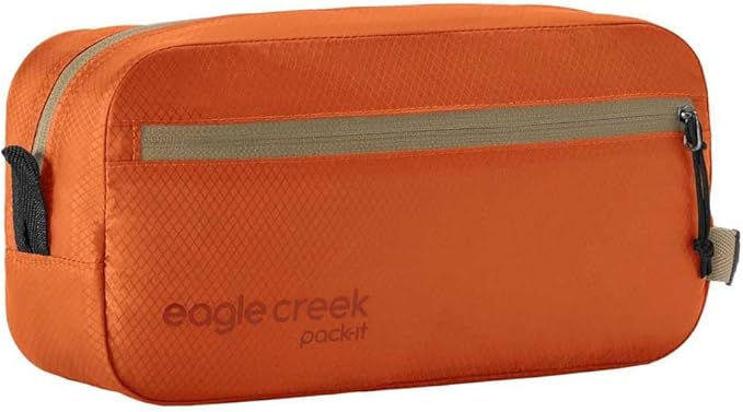 Eagle Creek Pack-It Isolate Quick Trip - Compact Travel Toiletry Bag for Optimizing Luggage Space - Lightweight - Water-Resistant - Easy-Grab Zipper - Sustainable Materials - Small - Mandarin