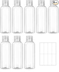 8 Pack 3.4 oz (100 ml) Plastic Travel Bottles for Toiletries, TSA Approved Leak Proof Small Clear Bottles with Labels