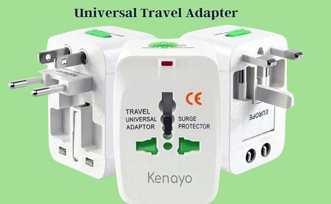 Worldwide Universal Power Adapter, All-in-One International Travel Plug Converter for USA, EU, UK, France, Italy, Australia, India - Portable Wall Charger Plug