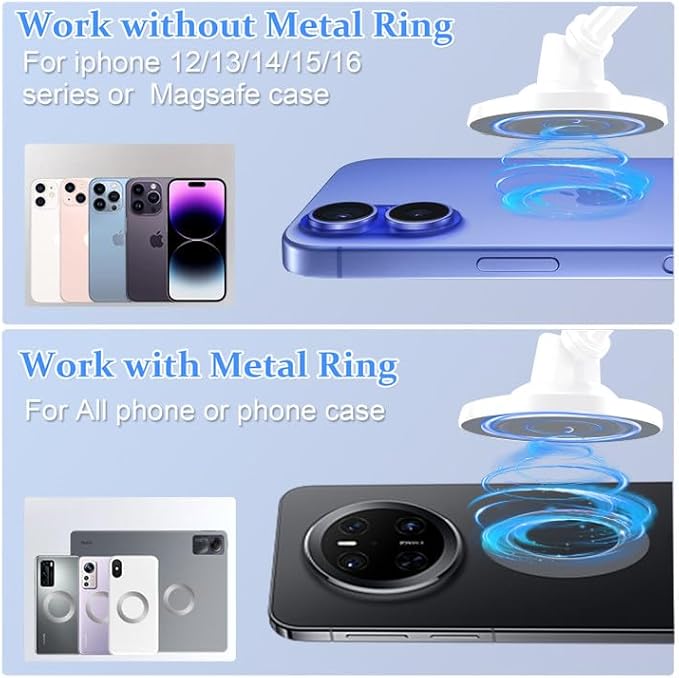 CLQ Magnetic Airplane Phone Holder Mount, for Magsafe Airplane Travel Essentials Accessories, 360° Rotating Adjustable Length Handsfree Phone Stand for iPhone/Pro/Max/Magsafe Case/Smartphones