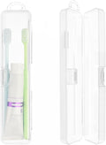 Sankoly Portable Toothbrush Case 2 PCS Travel Toothbrush Holders with Lid and Air-holes Clear Plastic Storage Container for Tongue Scraper and Toothbrush, 19.8 x 4.5 x 2.7 cm / 7.8 x 1.8 x 1.1in