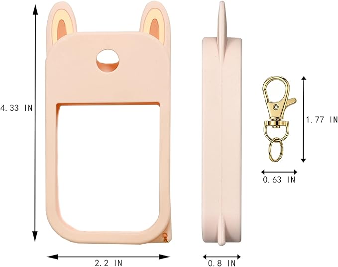Silicone Case Compatible with Hand Sanitizer Spray, Protective Case with Keychain for Power Mist (Fit for 1 FL OZ), Hand Sanitizer Spray Accessory