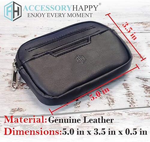 AccessoryHappy Minimalist Compact Belt Wallet Secret Money Pocket Pouch Wallet Belt for Both Men and Women - Sleek and Vegan Leather Travel Wallet for Attaching to Your Belt