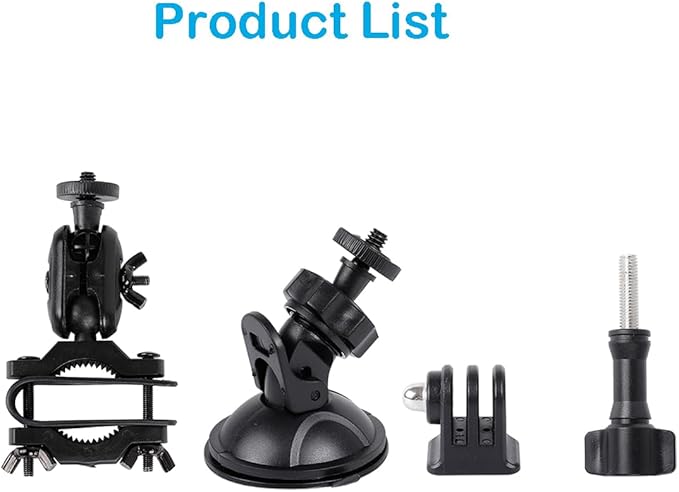 PellKing Rear View Mirror Holder Suction Cup Kit for Insta360 X5/X4/X3/X2/X,360 Rotation Ball Head Rear View Holder Suction Cup Mount Kit Compatible with Insta360 X5/X4/X3,GoPro 13,12,etc Series