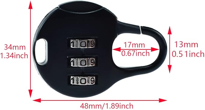 SDTC Tech 5 PCS Combination Luggage Lock Password Security Padlock Zinc Alloy Black Small Safe Combination Padlocks for Luggage Briefcases Suitcases Backpacks Computer Bags Locker Tool Cabinet