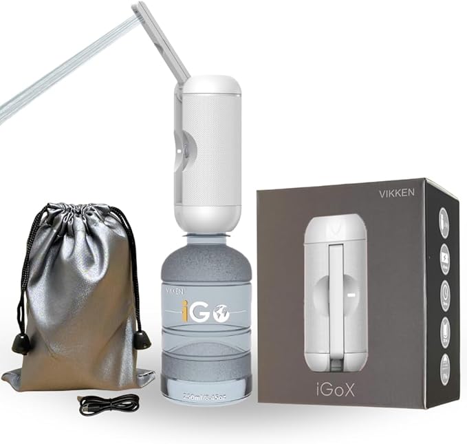 VIKKEN® Portable Travel Bidet USB-Type C Rechargeable Electric Mobile Handheld Ultra Strong Water Spray Personal Hygiene Self Care for Women & Men, iGo-X 250ml White
