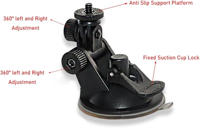 2 Pack Dash Cam Suction Cup Mount with 1/4 Screw Thread Windshield Camera Holder Stand for Car Dashcam GPS Driving DVR Action Camcorder Phone Bracket Video Recorder