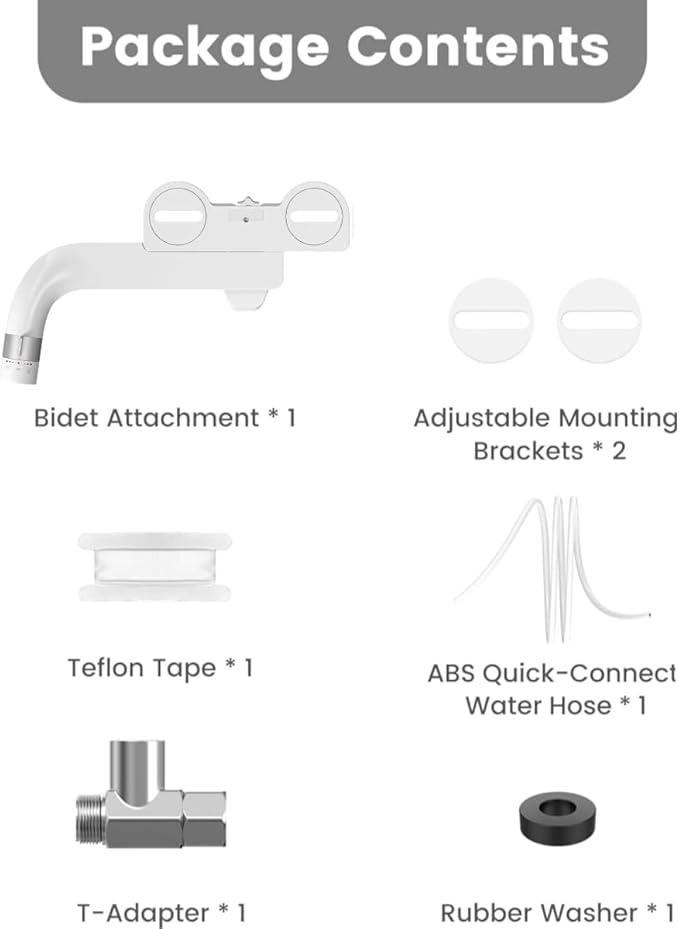 Ultra-Slim Bidet Attachment for Toilet, Non Electric Retractable Nozzles (Posterior/Feminine Wash) Hygienic Bidets Existing Toilets Seat, Adjustable Water Pressure, Water Sprayer Baday