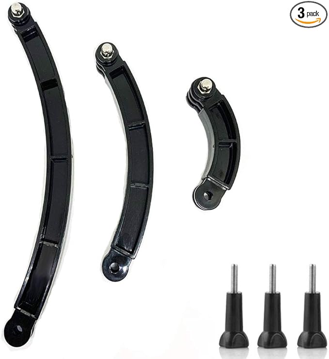 3-in-1 Curved Arced Extension Arms in Different Lengths(7.5/13.5/19.5cm) Compatible for Gopro Series, SJCAMs, Geekpro and Other Action Cams ect.